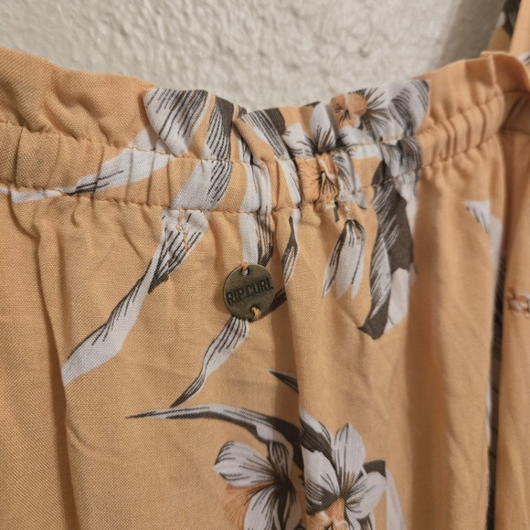 NWT Rip Curl Women's Island Time Yellow Floral Tropical Tank Top Ties Size Small - Picture 5 of 11